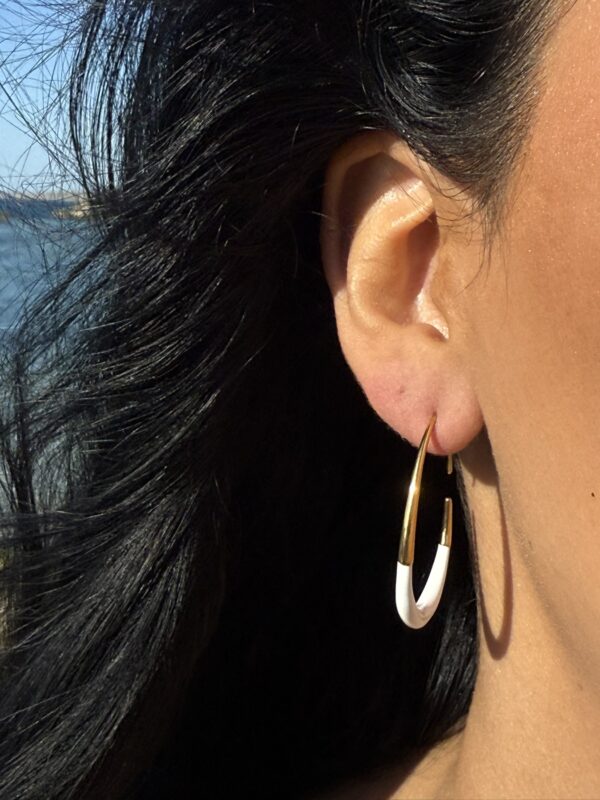 Two-Tone Oval Open Hoops