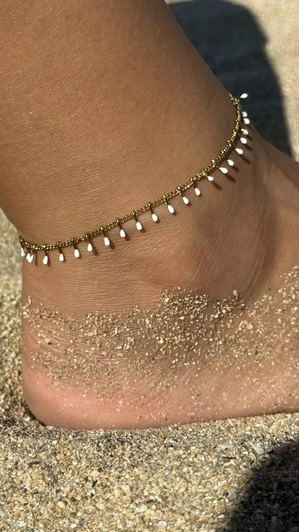 White Drops Anklet
